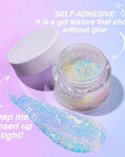 LANGMANNI Holographic Body Glitter Gel for Body, Face, Hair and Lip.Color Changing Glitter Gel Under Light. Vegan & Cruelty Free-1.35 oz (3# Neon Violet+4# Sapphire Blue)