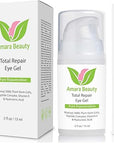 Amara Beauty Eye Cream Gel for Dark Circles and Puffiness with Peptides & Hyaluronic Acid, 0.5 fl. oz. (Pack of 2)