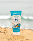 Badger Mineral Sunscreen Cream SPF 30, Zinc Oxide Sun Care, 98% Organic, Reef Safe, Water Resistant, Unscented Face and Body Sunscreen Travel Size, 2.9 fl oz, 2-Pack