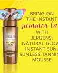 Jergens Natural Glow Instant Sun Body Mousse, Self Tanner for Deep Bronze Tan, Sunless Tanning Body Bronzer for Natural Looking Color Instantly, 6 Oz, Pack of 2