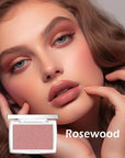 Powder Blush Palette, Matte Powder Makeup Blush for Cheeks, Natural Glow Face Blush Contour Palette, Lightweight, Smooth, Highly Pigmented Buildable Color, Long-lasting All-Day Face Enhancing-Rosewood