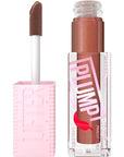 MAYBELLINE Lifter Gloss Lifter Plump, Plumping Lip Gloss with Chili Pepper and 5% Maxi-Lip, Cocoa Zing, Sheer Cool Brown, 1 Count