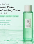 Beauty of Joseon Green Plum AHA BHA Toner Refreshing Facial Essence Moisturizer Mild Exfoliating Salicylic Acid for All Skin Types, Korean Skin Care for Men Women 150ml 5.27 fl.oz