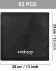 52 Pcs Black Makeup Washcloths - 13x13 Inch Microfiber Makeup Remover Towels - Reusable Soft Absorbent Face Cloth - Facial Cleansing Remover Washcloths for Women Skin Cleaning