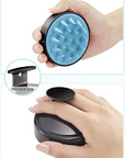 HEETA Scalp Massager Hair Growth, Soft Silicone Scalp Scrubber Shampoo Brush for Exfoliation, Dandruff Removal Head Massage Stress Relax, Wet & Dry Use for Thick Thin Curly Hair Care, Black Blue