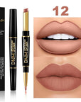 PHOERA Foundation Full Coverage,3Pcs Lip Liner and Lipstick Beige+Lip SetA)