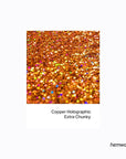 Hemway Biodegradable Glitter Eco Friendly - 100g/3.5oz Bio Cosmetic Safe Sparkle Vegan for Face Eyeshadow Body Hair Festival Makeup Craft - Extra Chunky (1/24" 0.040" 1mm) - Copper Holographic