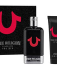 True Religion Men 3-Piece Gift Set - Men's Cologne - 3.4 fl oz EDT,3 oz ml Shower Gel, 3 oz Aftershave Balm - citrus, woody, aromatic fougere - bergamot, aquatic, spicy, orange blossom, cedar