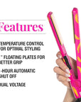 CHI Ceramic Series Flat Iron, Hair Straightener for Silky, Smooth Hair, 1" Iron, Going Bananas