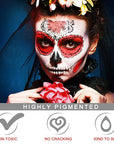 MEICOLY Black White Red Face Body Paint Stick with Setting Powder and Sponges,Clown White Devil Joker Face Paint Makeup,Waterbased Body Paint,Halloween Face Painting for Vampire Skeleton Spiderman