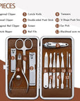 FAMILIFE Manicure Set, Professional Nail Kit Nail Clipper Set, 12PCS Stainless Steel Manicure Kit, with Brown Leather Travel Case Luxury Gifts for Him
