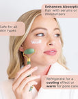 Beauty by Earth Jade Roller for Face - Smoothes Fine Lines & Wrinkles, Face Massager Skin Care Tools with Small Eye Roller for Puffy Eyes, De-Puffing & Firming Facial Tool, Self Care Gifts for Women