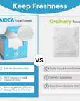 AIDEA Face Towels Disposable-200Ct (4 Box), Clean Facial Towels, Facial Cleansing Wipes for Sensitive Skin, Face Towelettes for Makeup Removing, Nursing, Travel, Dry Wipes