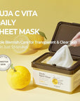 SKINFOOD Yuja C Vita Daily Sheet Mask, Korean 5-Minute Quick Skincare Hack, Triple Blemish & Dark Spot Care, Skin Tone Improvement Face Mask for Transparent and Clear Skin, Bulk Pack (30EA)