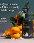 Saltair Body Wash, Black Tide 2-Pack. Moisturizing Body Cleanser with Monoi Oil and Cupuacu Butter. Luxury Shower Gel for Women and Men. Vegan, Cruelty-Free, Paraben-Free. 2x 17oz Pump Bottles