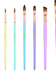 Nicpro 7pcs Face Paint Brush Set, Aesthetic Pastel Artist Paintbrushes for Body Face Painting, Acrylic Watercolor Oil Gouache, Professional Paint Brushes for Halloween Cosplay Party Makeup Kit