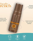 Body Drench QuickTan Self Tanner Mousse – Medium Dark Tan, Sunless Tanning Foam for Body, Natural-Looking Glow, 4.2 oz