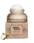 Poppy & Pout Natural Lip Scrub, Moisturizing Sugar Scrub for Dry Lips, Lip Scrubber Exfoliator with Essential Oils Smooths and Hydrates Lips, In Recyclable Glass Jars, Cruelty Free - Island Coconut