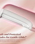 Dermaplaning Tool for Women Pink - Facial Exfoliation & Peach Fuzz Hair Removal with Rechargeable Sonic Edge Technology, 10 Refill Blades