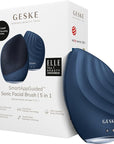 GESKE SmartAppGuided Sonic Facial Brush 5 in 1 | Vibrating Electric Cleansing Brush | Soft Silicone | Professional Cleanser | Skin Exfoliator | Face Massager