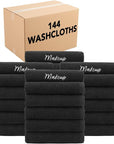 Arkwright Makeup Towels - Bulk Case of 144 - Super Soft 100% Cotton, Gentle & Lightweight Small Fingertip Powder Room Washcloths, Guest Bathroom Essentials for Hosts & Artists, 11 x 17 in, Black