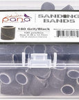 PANA 100 Pieces Nail Sanding Bands Professional Nail Manicure Great Fit for Nail Drill Bits for Acrylic Nails (180 Grit, Black)