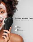 Face Scrubber Exfoliator,Facial Cleansing Brushes Rechargeable IPX7 Waterproof with 5 Brush Heads,Electric Face Spin Brush for Exfoliating, Massaging and Deep Cleansing (Black+Gold)