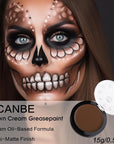 UCANBE Brown Face Body Paint Makeup Foundation, Non-Toxic Greasepaint for Kids & Adult, Waterproof Cream Face Painting Kit for Halloween Werewolf Leopard Camo Hunting SFX Make Up, Cosplay & Costumes