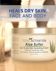 Total Activation Large 8 oz Hawaiian Aloe Vera Cream for Face, Moisturizer to use Day or Night, Anti Wrinkle Aloe Vera Lotion for Skin, Sunburn Relief, and Dry Skin