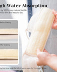 Inmorven Natural Loofah Exfoliating Back Scrubber for Shower Set (40 inch), Loofah for Men Women Sponge Pads & Body Sponge Scrubber, Deep Clean & Invigorate Your Skin, Beige