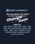 Duke Cannon Big Brick of Soap Midnight Swim - Refreshing Aquatic Scent with Green Top Notes, 10 oz. Men's Soap Bar (Pack of 3)