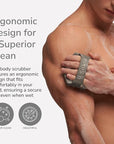 Silicone Body Scrubber - Exfoliating Bath Brush and Skin Cleanser - Shower Sponge for Gentle Body Scrub and Wash - Silicone Scrubbing Care Tool for a Refreshed and Renewed You - Gray