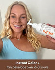 Tan Overnight Sunless Tanning Lotion 8 oz - Self Tanner, Self Tanning Lotion, Face Tanner - Natural, Long Lasting, Instant Dark Bronzer, Gradual Tan for Sun-Kissed Glow