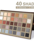 UCANBE Nude Eyeshadow Makeup Palette, 40 Color Matte Shimmer Glitter Eye Shadow, Neutral Black Dark Grey Smoky Make Up Pallet Highly Pigmented Long Lasting Waterproof