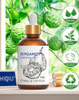 HIQILI Bergamot Essential Oil for Diffuser, Skin, Hair, DIY, 100% Pure & Natural - 1.01 Fl Oz (30 mL)