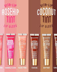 Ruby Kisses Broadway Vita-Lip Tinted & Clear Lip Gloss Set (6 Pack) Ultra-Hydrating & Soothing Formula with Vitamins, High-Shine Non-Sticky Finish Lip Balm, 3 Pcs Watermelon + 3 Pcs Grape Seed