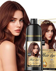 Hair Dye Shampoo 3-in-1 Vegan Color for Gray Hair - Ammonia-Free for Men & Women – Beard & Hair Coloring – Instant Gray Coverage Champú Para Canas Mujer & Hombre (COPPER BROWN)
