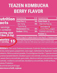 TEAZEN Berry Kombucha Tea, Hydration Drink Mix, Sugar Free, Live Probiotics & Prebiotics, 10 Sticks, 1.76oz
