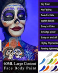 MEICOLY Cream Dark Blue Face Body Paint,2.1Oz Smudge-Proof Face Paint,Water Based Washable Body Paint for Adults and Kids,Halloween SFX for Smurf Mystique Cosplay Avatar Makeup