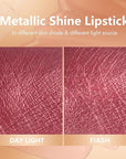 MAKI YIKA Red Lipstick for Women Metallic Lipsticks Glitter Long Lasting Lipstick No Smudge No Transfer Liquid Lip Gloss (BR03 Be Happy)