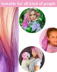 MSDADA New Hair Chalk Comb Temporary Hair Color Dye for Girls Kids with Light Color Hair, Washable Hair Chalk for Girls Age 4 5 6 7 8 9 10 Birthday Cosplay DIY, Easter Stocking Suffer (Pink)