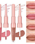 2 PCS Lip Liner and Lip Stain Combo Set, High Pigmented Long Lasting Velvet Lip Tint, Well-Defined Lipliner, Weightless Waterproof Not Animal Tested, Matte Finish Makeup
