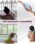 3 Pieces Exfoliating Washcloth Shower Towel African Net Sponge Japanese Wash Cloth Face Exfoliating Sponge Loofah Exfoliating Body Scrubber for Body Exfoliation (Purple,Blue,Green)
