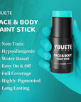 Teal Face Body Painting Stick, Professional Teal Full-coverage Cream Face Paint for Halloween SFX Avatar Corpse Bride Cosplay Makeup, Washable Eye Body Stick for Adult Costume Party