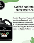 Naturevibe Botanicals Castor with Rosemary and Peppermint Oil 32 Ounces | 100% Pure and Natural | Great for Skin Care and Hair Care