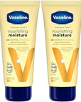 Vaseline Lotion, Intensive Care Nourishing Moisture 2-Pack – Moisturizer with Oat Extract + Ultra-Hydrating Lipids for Healing Extremely Dry Skin, 3.4 Oz Ea