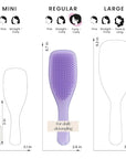 Tangle Teezer Ultimate Detangler Curly Hair Brush, Dry & Wet Hairbrush, Reduces Frizz & Breakage, for 3C to 4C Curly Hair Types, Purple Passion