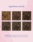 eSalon Permanent Hair Color & Hair Dye Complete Kit - Personal Colorist Kit for Up To 100% Gray Coverage for All Hair Types - Professional-Grade Ammonia-Free Hair Dye (Light Brown Ash 6A)