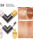 AKARY Liquid Highlighter Makeup for Face Body, Contour Warm Brown)