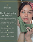 Sage Green Washcloths Set of 6 Soft Facial Cloths 10” x 10” 100% Viscose Derived from Bamboo Spa-Like Feel Silky Face Cloth for Skin Cleansing